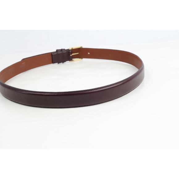 Coach Burgundy Leather Skinny Dress Belt Cowhide Gold Buckle Women Size 34 85 - Picture 6 of 9
